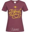 Women's T-shirt St. Patricks Day stars burgundy фото