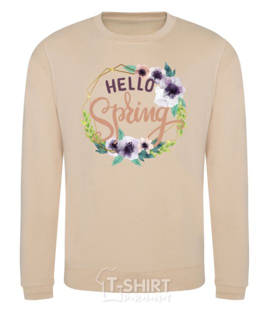 Sweatshirt Hello spring frame sand фото
