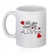 Ceramic mug All you need is love hearts and arrows White фото