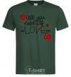 Men's T-Shirt All you need is love hearts and arrows bottle-green фото