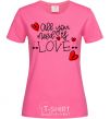 Women's T-shirt All you need is love hearts and arrows heliconia фото