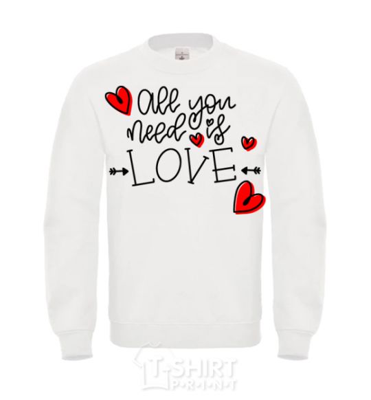 Sweatshirt All you need is love hearts and arrows White фото