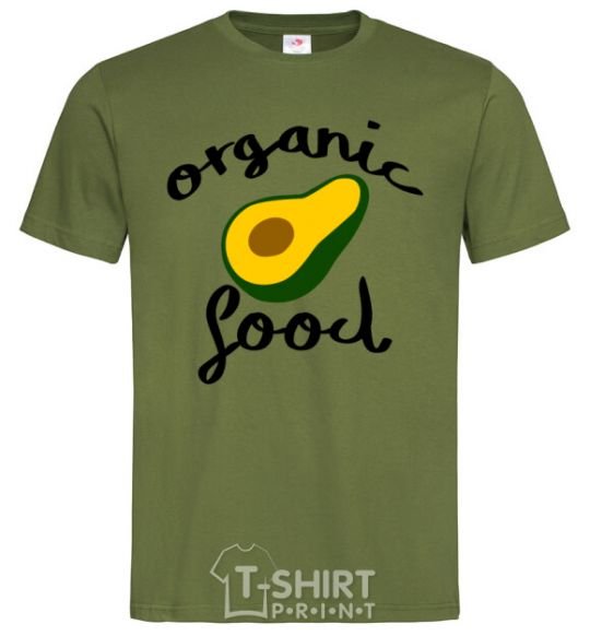 Мужская футболка Organic food avocado Оливковый фото