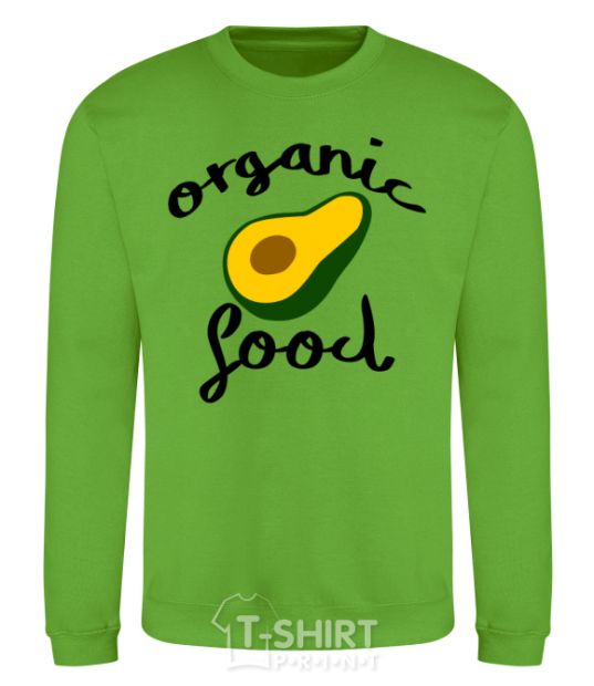 Свитшот Organic food avocado Лаймовый фото