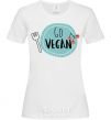 Women's T-shirt Go vegan plate White фото