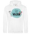 Men`s hoodie Go vegan plate White фото