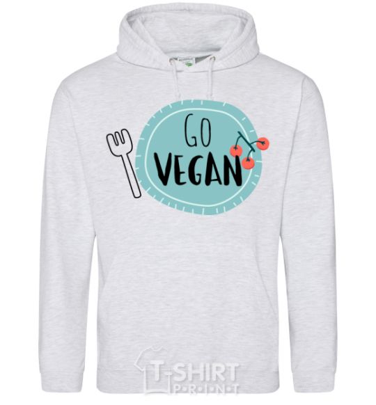 Men`s hoodie Go vegan plate sport-grey фото