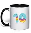 Mug with a colored handle Ten fun black фото