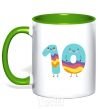 Mug with a colored handle Ten fun kelly-green фото