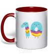 Mug with a colored handle Ten fun red фото