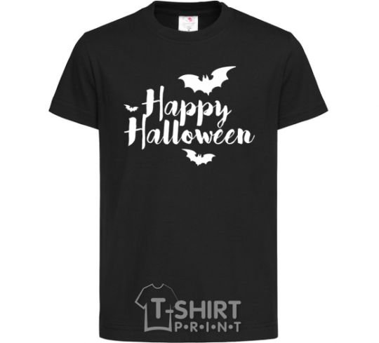 Детская футболка Happy Halloween text Черный фото