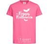Детская футболка Happy Halloween text Ярко-розовый фото