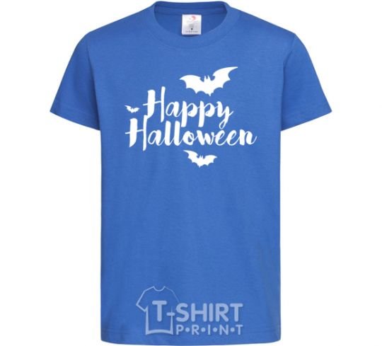 Детская футболка Happy Halloween text Ярко-синий фото
