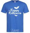 Мужская футболка Happy Halloween text Ярко-синий фото