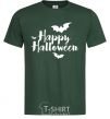 Мужская футболка Happy Halloween text Темно-зеленый фото