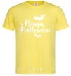 Мужская футболка Happy Halloween text Лимонный фото