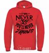 Men`s hoodie If you never go you'll never know bright-red фото