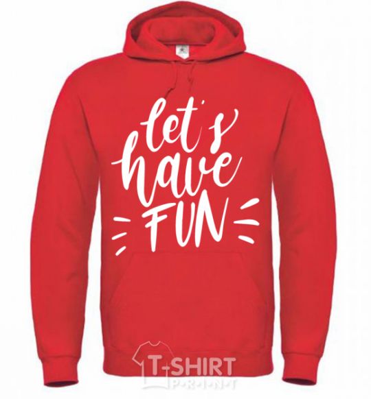 Men`s hoodie Let's have fun bright-red фото