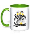 Mug with a colored handle If life gives you lemons then make lemonade kelly-green фото