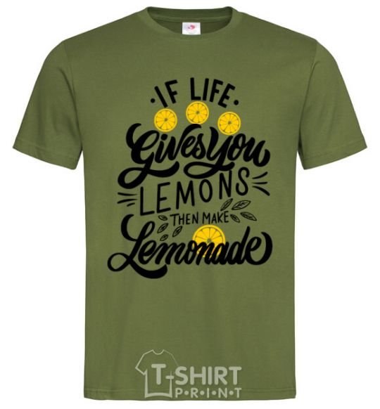 Men's T-Shirt If life gives you lemons then make lemonade millennial-khaki фото