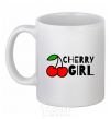 Ceramic mug Cherry girl White фото