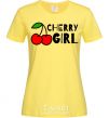 Women's T-shirt Cherry girl cornsilk фото