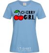 Women's T-shirt Cherry girl sky-blue фото