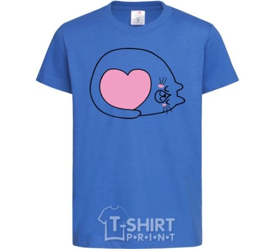 Kids T-shirt Lovely kitten royal-blue фото