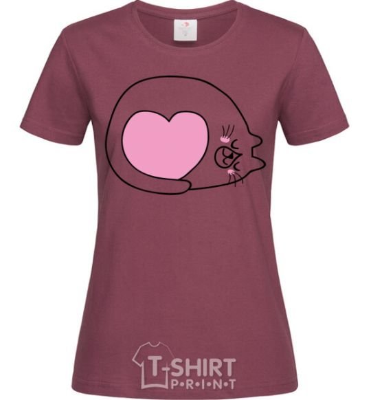 Женская футболка Lovely kitten Бордовый фото
