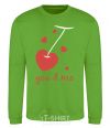 Sweatshirt You and me cherry heart orchid-green фото