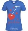 Women's T-shirt You and me cherry heart royal-blue фото