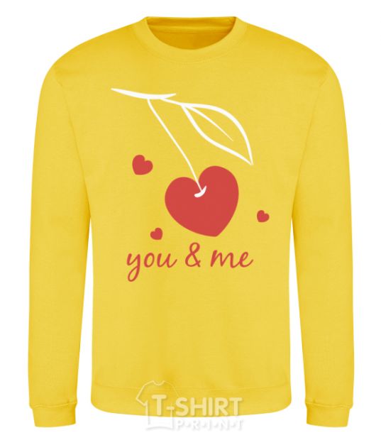 Sweatshirt You and me heart cherry yellow фото