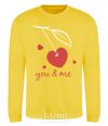 Sweatshirt You and me heart cherry yellow фото