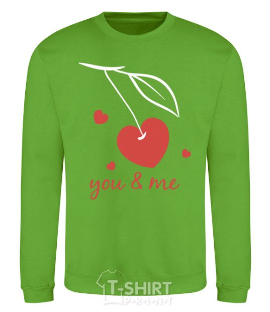 Sweatshirt You and me heart cherry orchid-green фото