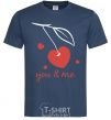 Мужская футболка You and me heart cherry Темно-синий фото
