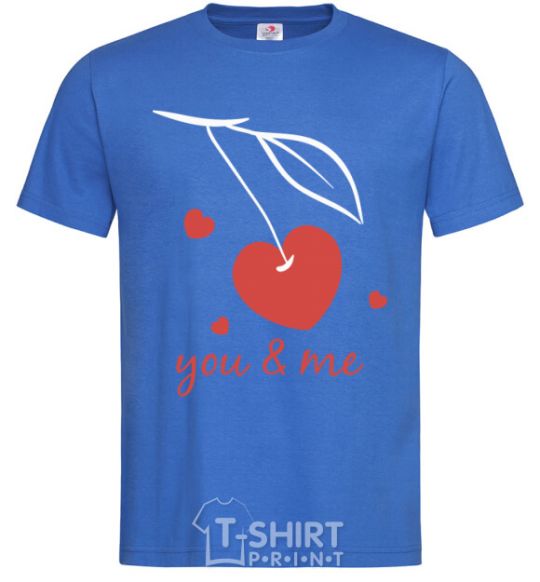 Men's T-Shirt You and me heart cherry royal-blue фото