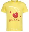 Мужская футболка You and me heart cherry Лимонный фото