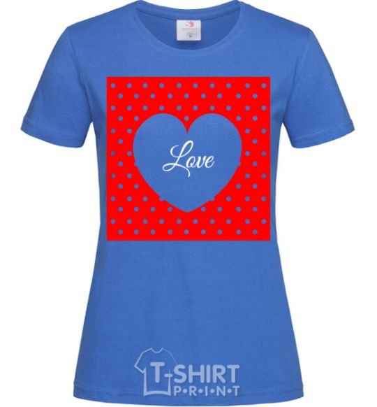 Women's T-shirt Frame love royal-blue фото