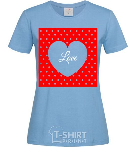 Women's T-shirt Frame love sky-blue фото