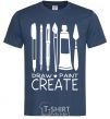 Men's T-Shirt Draw and paint create navy-blue фото
