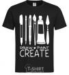 Men's T-Shirt Draw and paint create black фото