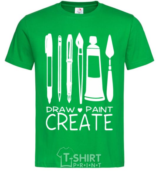 Men's T-Shirt Draw and paint create kelly-green фото