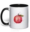 Mug with a colored handle Apple splash black фото