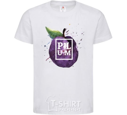 Kids T-shirt Plum splash White фото