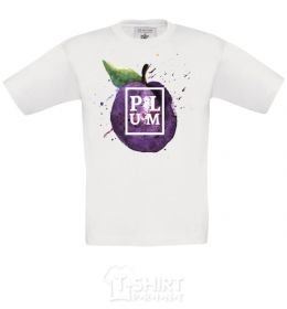 Kids T-shirt Plum splash White фото