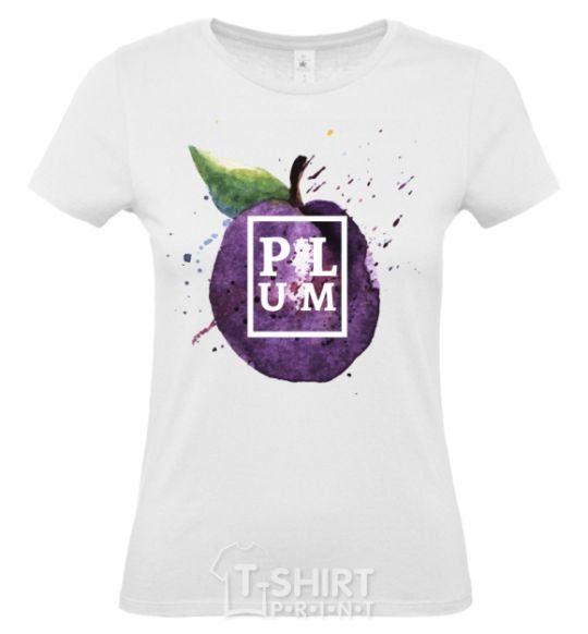 Women's T-shirt Plum splash White фото