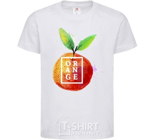 Kids T-shirt Orange splash White фото