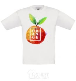 Kids T-shirt Orange splash White фото