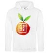 Men`s hoodie Orange splash White фото