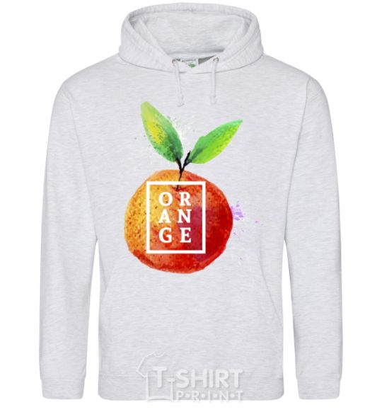 Men`s hoodie Orange splash sport-grey фото